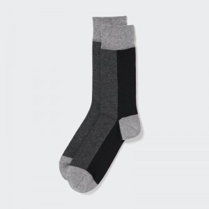 Black Uniqlo Striped Men Socks | 701031