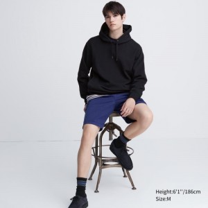 Black Uniqlo Sweat Pullover Long-sleeve Men Hoodie | 5809422