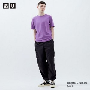 Black Uniqlo U Wide-Fit Parachute Cargo Women Pants | 9558487
