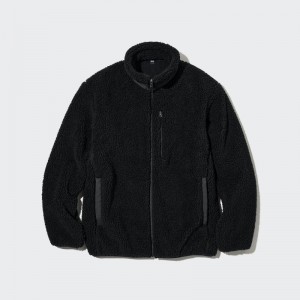 Black Uniqlo Windproof Outer Fleece Men Jackets | 2369606