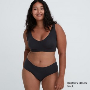 Black Uniqlo Wireless Ultra Relax Women Bras | 3158530