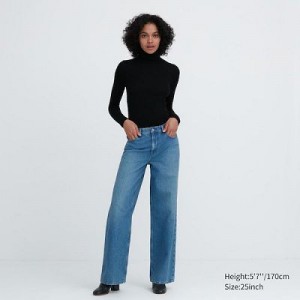 Blue Uniqlo Baggy Women Jeans | 5683228
