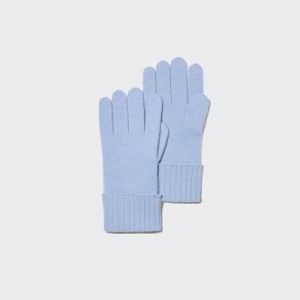 Blue Uniqlo Cashmere Knitted Women Gloves | 7881086