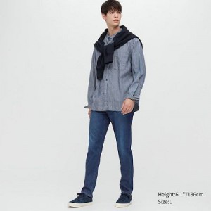 Blue Uniqlo EZY Ultra Stretch Women Jeans | 9382029