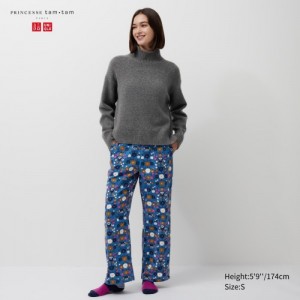 Blue Uniqlo Flannel Lounge Women Pants | 5561327