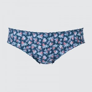 Blue Uniqlo Frilled Mid-Rise Women Briefs | 6458531