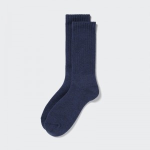 Blue Uniqlo HEATTECH Pile Men Socks | 1941453