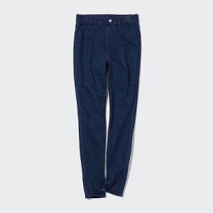 Blue Uniqlo HEATTECH Ultra Stretch High-Rise Denim Women Pants | 2102433