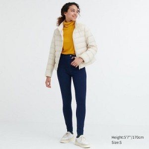 Blue Uniqlo HEATTECH Ultra Stretch High-Rise Denim Women Pants | 6153004
