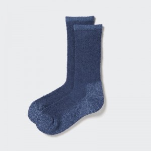 Blue Uniqlo Heattech Soft Pile Heather Men Socks | 8696855