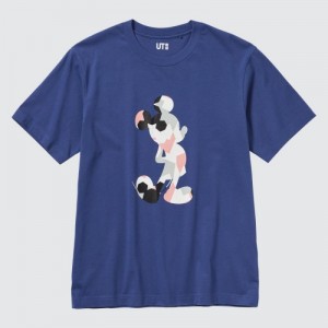 Blue Uniqlo Mickey Stands UT Short Sleeve Women T Shirts | 9054032