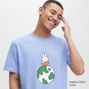 Blue Uniqlo Peace For All Dick Bruna Short-sleeve Graphic Men T Shirts | 2874678