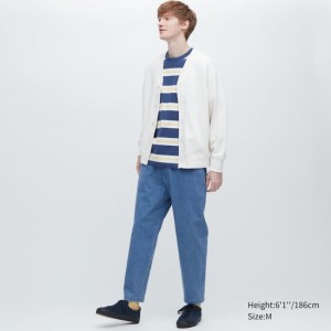 Blue Uniqlo Relaxed Fit Ankle Length Men Pants | 9597496