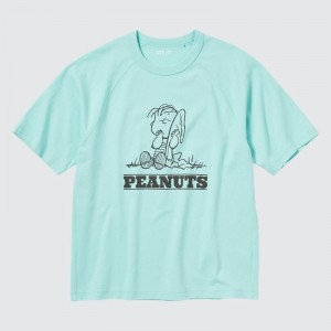 Blue Uniqlo Retro Peanuts Ut Oversized Short-sleeve Graphic Men T Shirts | 354963
