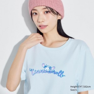 Blue Uniqlo Sanrio characters UT Short-Sleeve Women T Shirts | 4783586