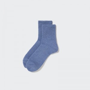 Blue Uniqlo Soft Pile Half Men Socks | 2835665