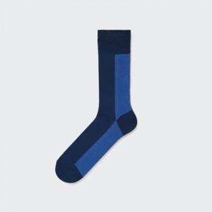 Blue Uniqlo Striped Men Socks | 4346210