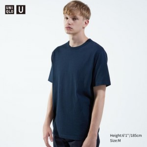 Blue Uniqlo U Crew Neck Short-sleeve Women T Shirts | 3387515