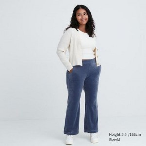 Blue Uniqlo Ultra Stretch Smooth Women Pants | 3904994