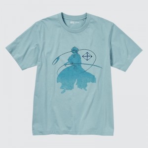 Blue Uniqlo Ut Archive Ut Bleach Short-sleeve Graphic Men T Shirts | 1424170