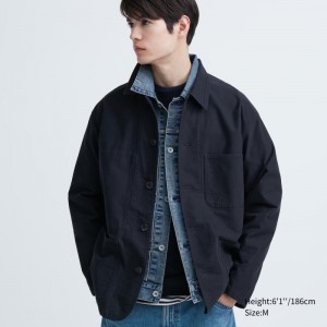 Blue Uniqlo Utility Men Jackets | 6725256