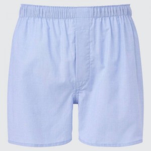 Blue Uniqlo Woven Broadcloth Boxer Men Underwear | 8532485