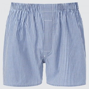 Blue Uniqlo Woven Multicoloured Checked Boxer Men Underwear | 6351926