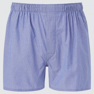 Blue Uniqlo Woven Striped Boxer Men Underwear | 8265528
