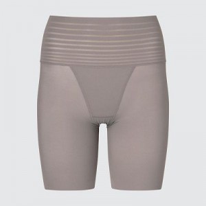 Brown Uniqlo AIRism Smooth Body Shaper Unlined Half Women Tight | 5175016