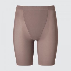Brown Uniqlo AIRism Support Body Shaper Unlined Half Women Tight | 3329221