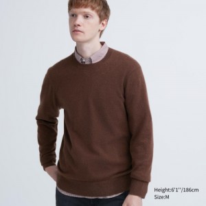Brown Uniqlo Cashmere Crew Neck Long-sleeve Women Sweaters | 4763991