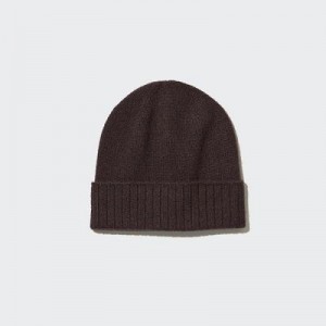 Brown Uniqlo Cashmere Knitted Women Beanie | 1452833