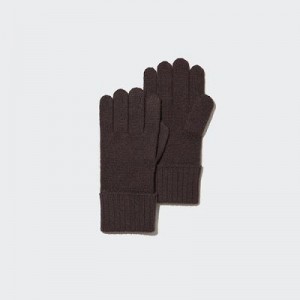 Brown Uniqlo Cashmere Knitted Women Gloves | 9859587