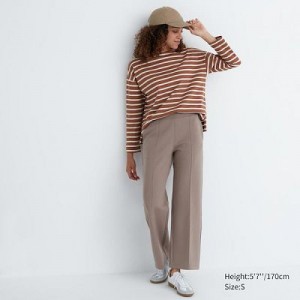 Brown Uniqlo Dry Sweat Track Women Pants | 3569379