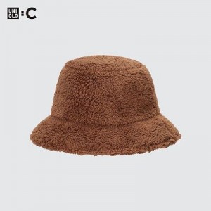 Brown Uniqlo Faux Shearling Adjustable Women Hats | 7021140