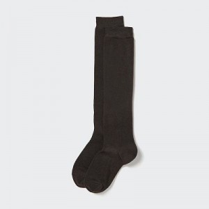 Brown Uniqlo HEATTECH Knee High Women Socks | 9549432