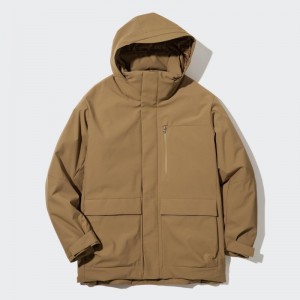 Brown Uniqlo Hybrid Down Men Parka | 4536670
