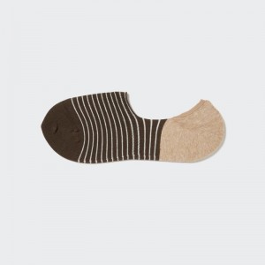 Brown Uniqlo Striped Low Cut Men Socks | 4629133