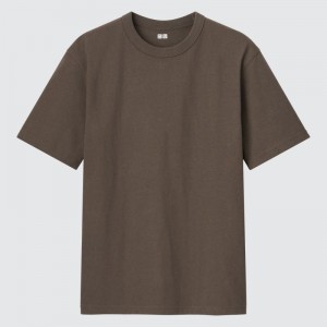 Brown Uniqlo U Crew Neck Short-sleeve Men T Shirts | 5974341