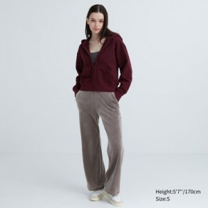 Brown Uniqlo Ultra Stretch Smooth Lounge Women Pants | 9850889