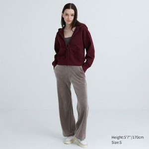 Brown Uniqlo Ultra Stretch Smooth Women Pants | 2716765