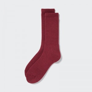 Burgundy Uniqlo HEATTECH Pile Men Socks | 5318679