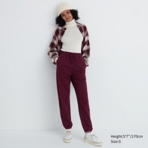 Burgundy Uniqlo Jogger Women Pants | 637996