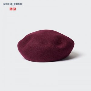 Burgundy Uniqlo Wool Beret Women Hats | 3034043