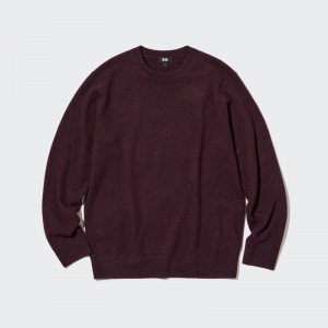 Chocolate Uniqlo Cashmere Crew Neck Long-sleeve Men Sweaters | 6700574