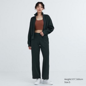 Green Uniqlo Dry Sweat Track Women Pants | 8196390