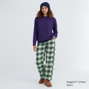 Green Uniqlo Flannel Checked Lounge Women Pants | 5118867