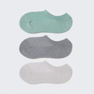 Green Uniqlo Footsies 3 Pack Sports Women Socks | 1763432