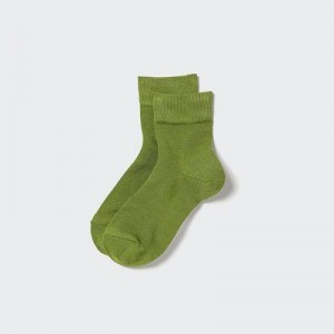 Green Uniqlo HEATTECH Crew Relax Women Socks | 7720005