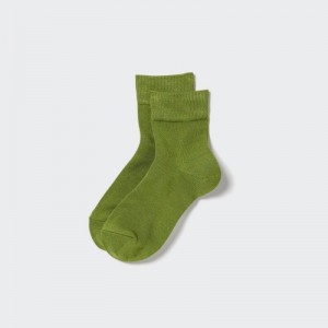 Green Uniqlo HEATTECH Crew Relax Women Socks | 7757981